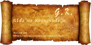Glósz Krisztián névjegykártya