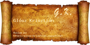 Glósz Krisztián névjegykártya